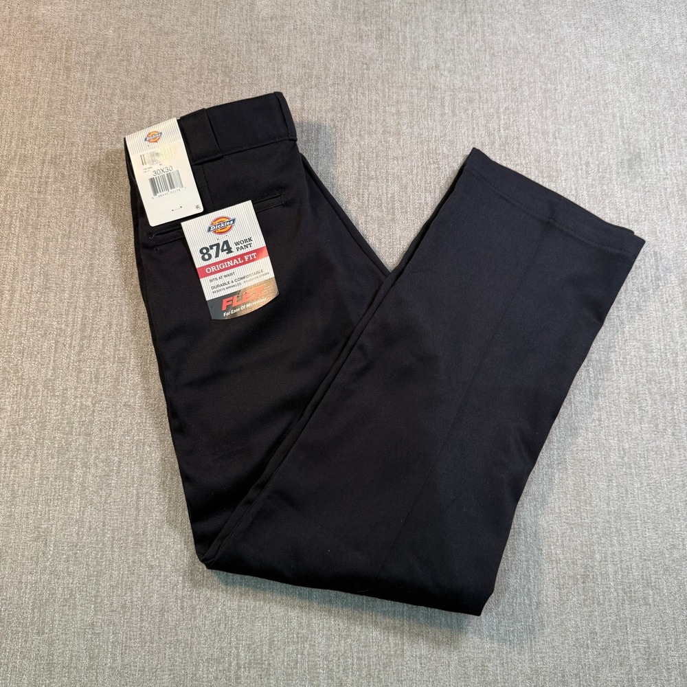 Dickies 874 Original Fit Flex Work Pants Black 30x30 11874BK Mens Trousers